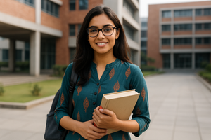 A beautiful smart urban indian girl student